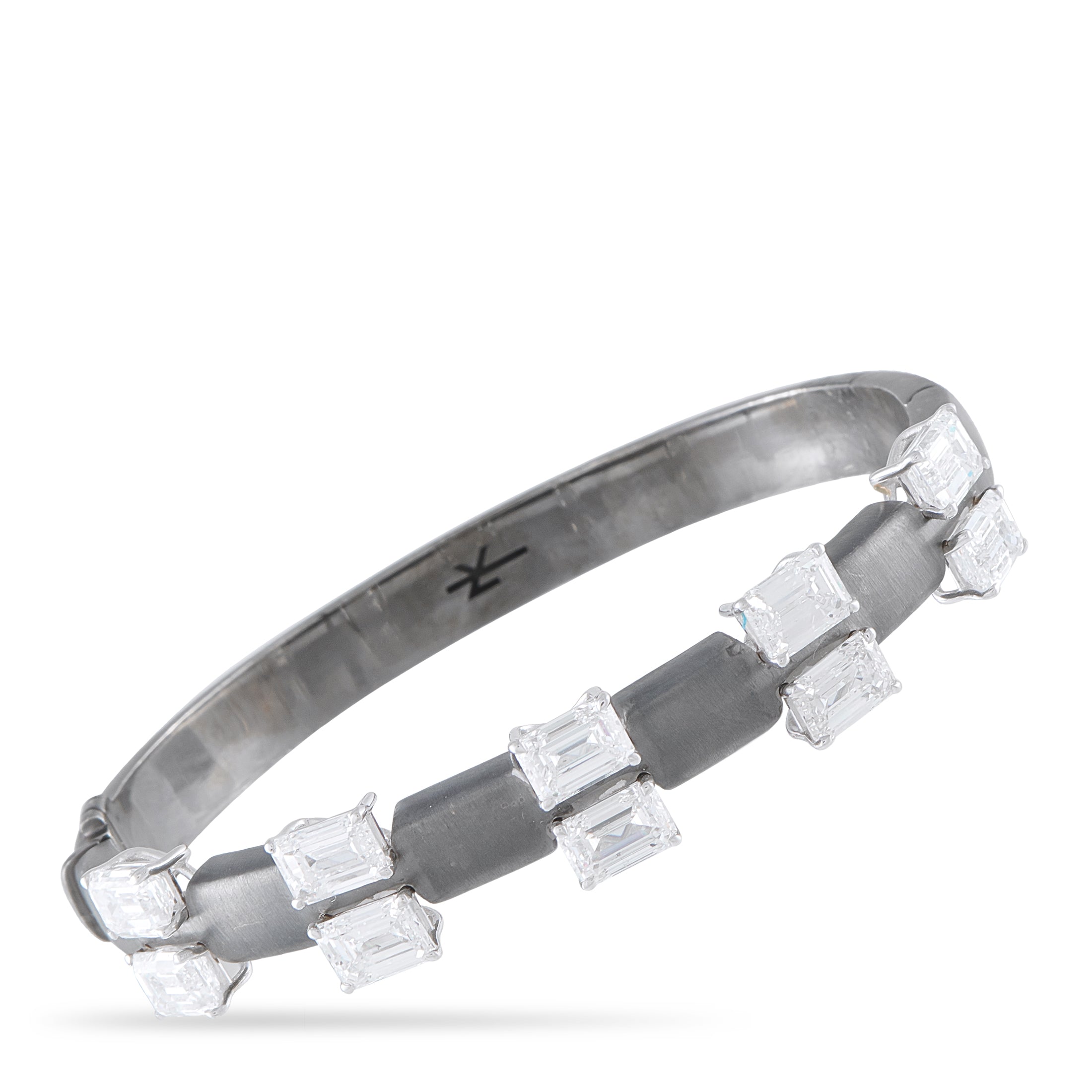 NIKOS KOULIS 18K White Gold and Titanium 10.19ct Diamond Bracelet