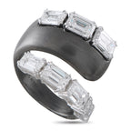 NIKOS KOULIS 18K White Gold and Titanium 5.14ct Diamond Ring