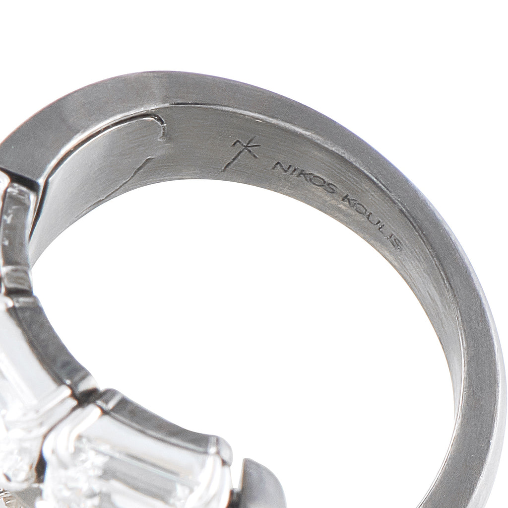 Nikos Koulis 18K White Gold and Titanium 5.14ct Diamond Ring