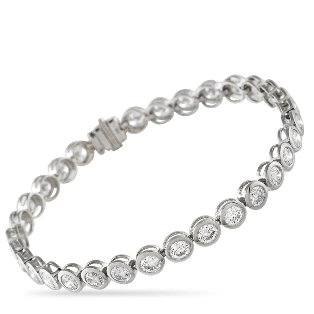 Exclusive 18K White Gold 8.50ct Round Diamond Bracelet ALB-19673-3 – An Exclusive  piece that brings clean geometry and radia
