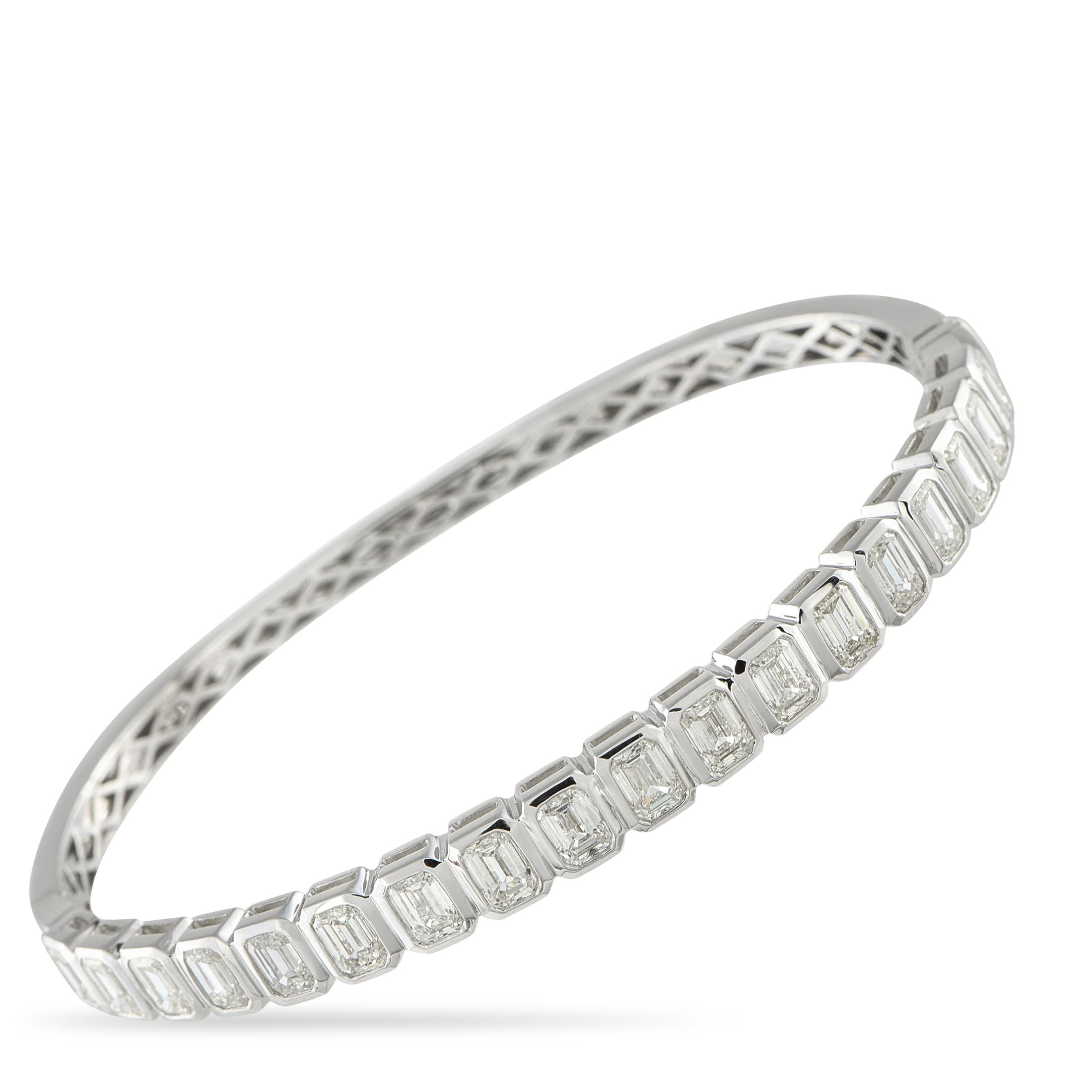 Exclusive 18K White Gold 5.90ct Diamond Bracelet – This bangle bracelet will add a touch of luxury to any ensemble