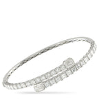 Exclusive 18K White Gold 6.06ct Diamond Bangle Bracelet ALB-18134-EM-C-1 – Fashioned in 18K white gold, this Exclusive  bypas