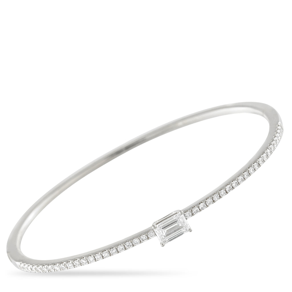 18K White Gold 1.30ct Diamond Bangle