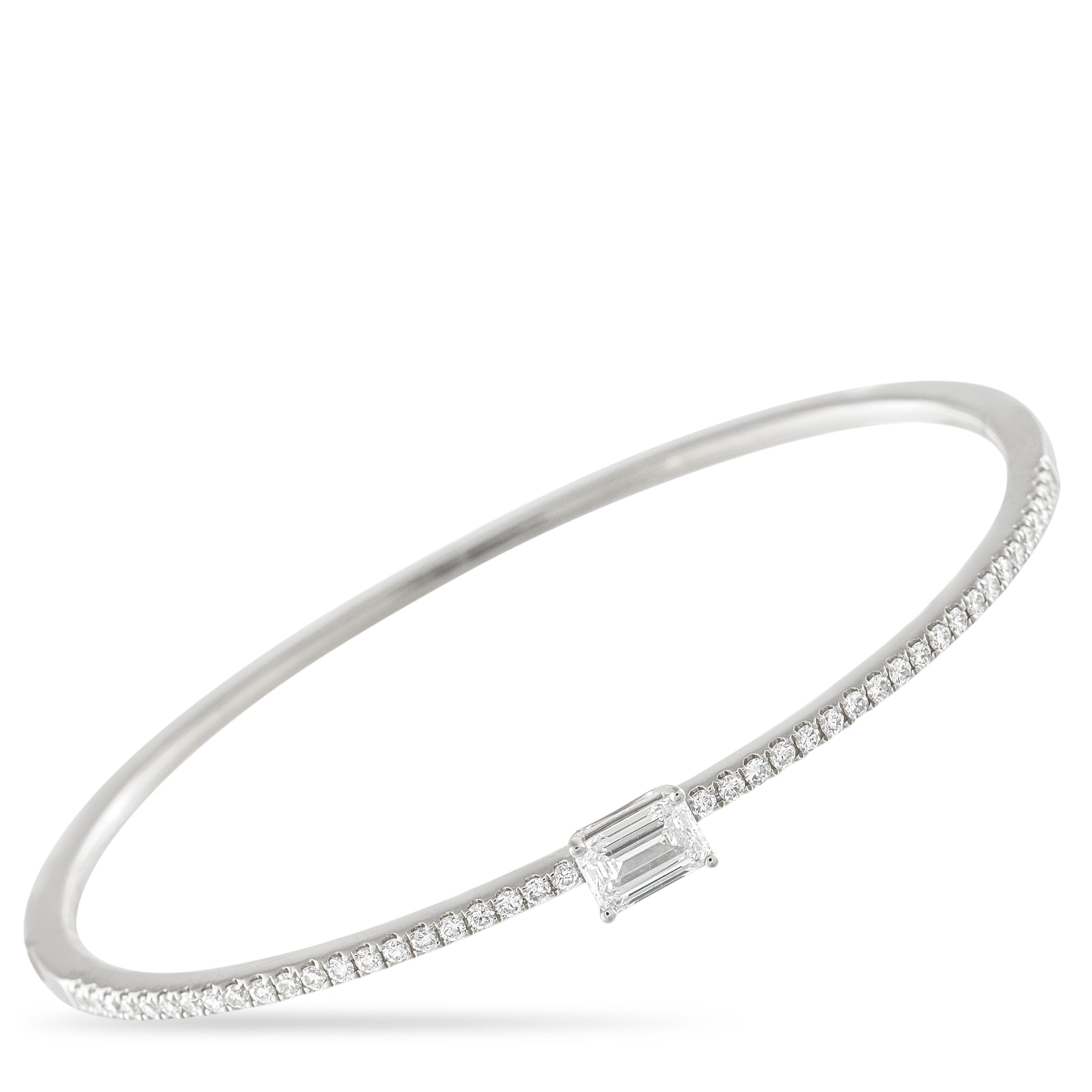 18K White Gold 1.30ct Diamond Bangle
