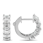 Exclusive 18K White Gold 3.85ct Diamond Huggie Hoop Earrings
