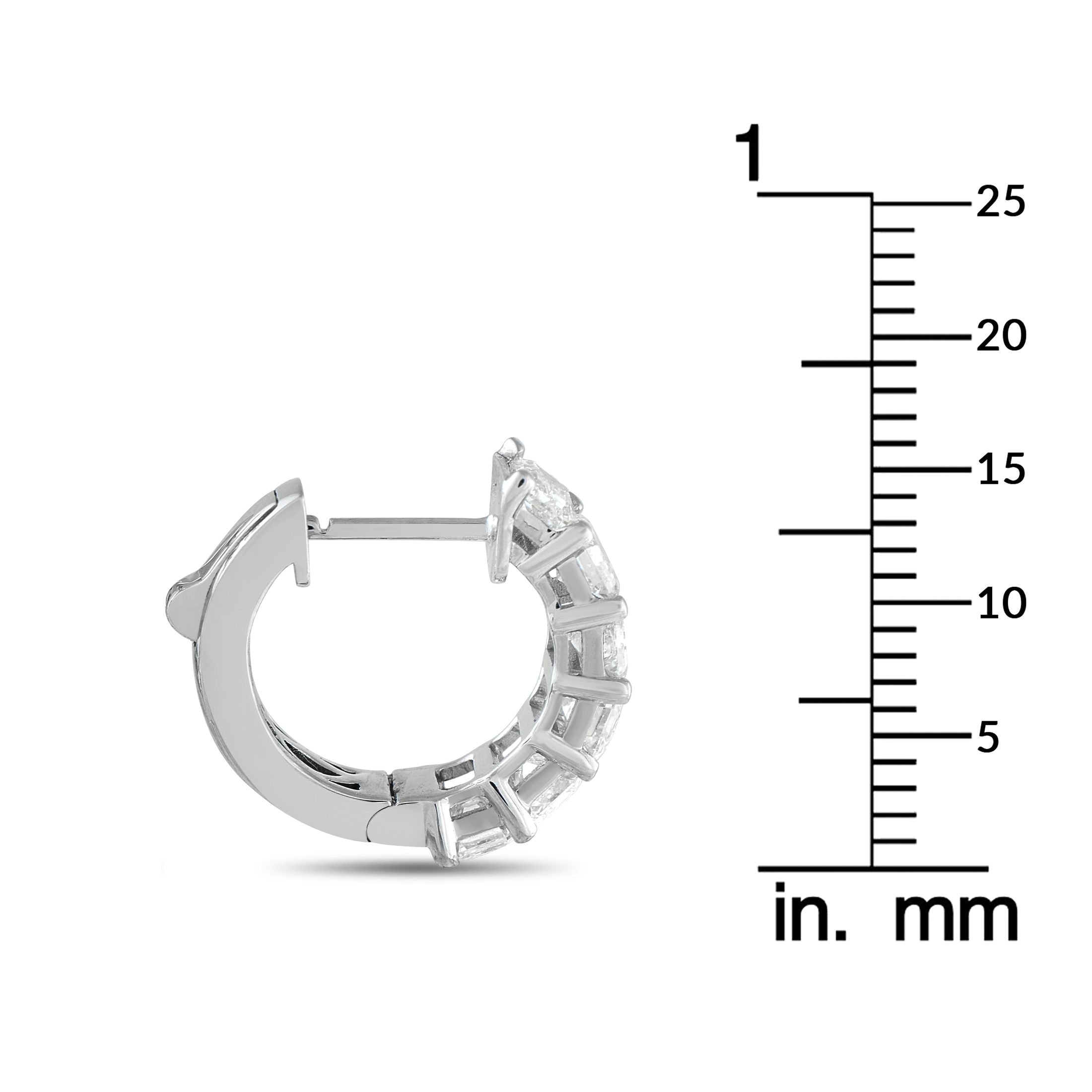 Exclusive 18K White Gold 3.85ct Diamond Huggie Hoop Earrings