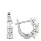 Exclusive 18K White Gold 1.70ct Diamond Huggie Hoop Earrings