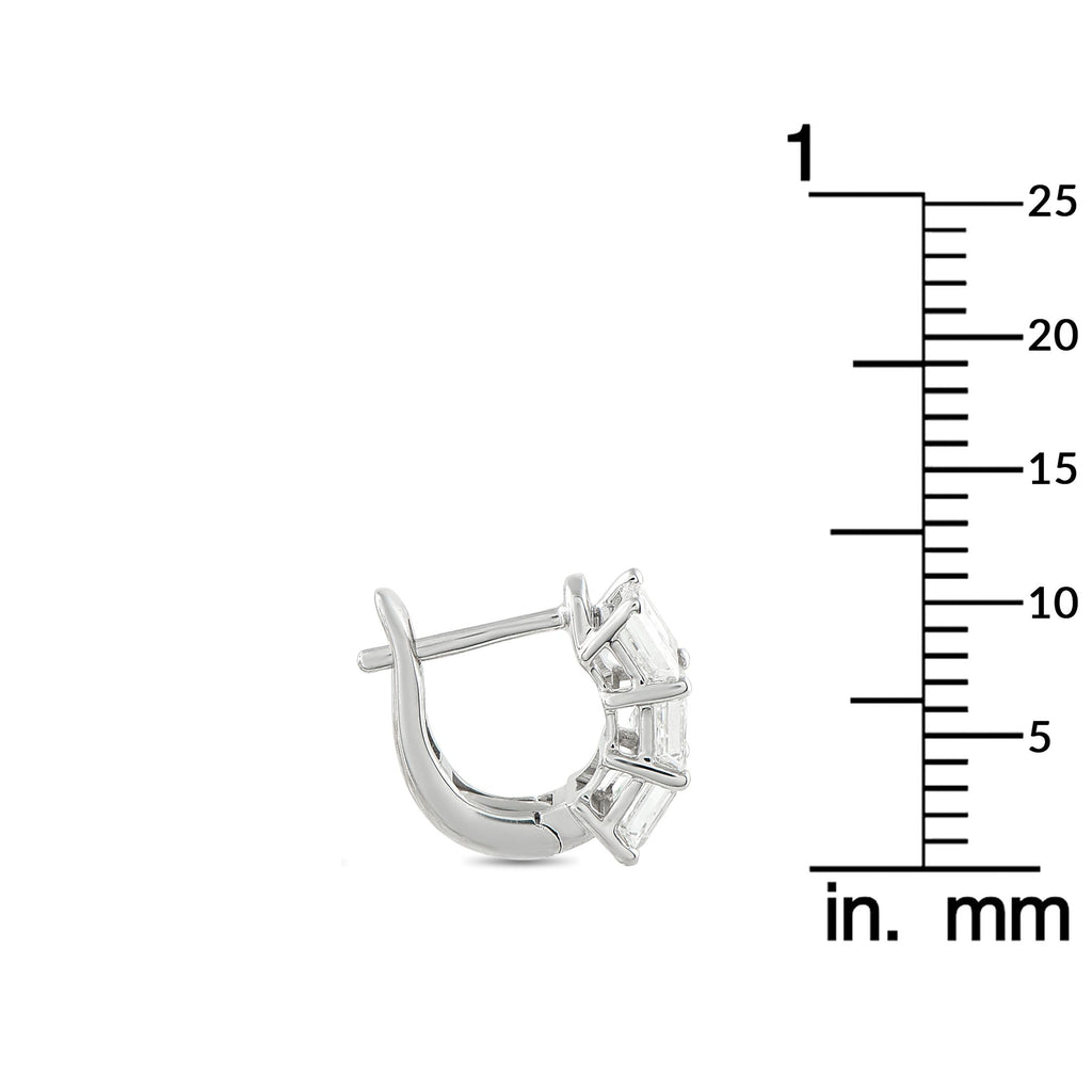 Exclusive 18K White Gold 1.70ct Diamond Huggie Hoop Earrings