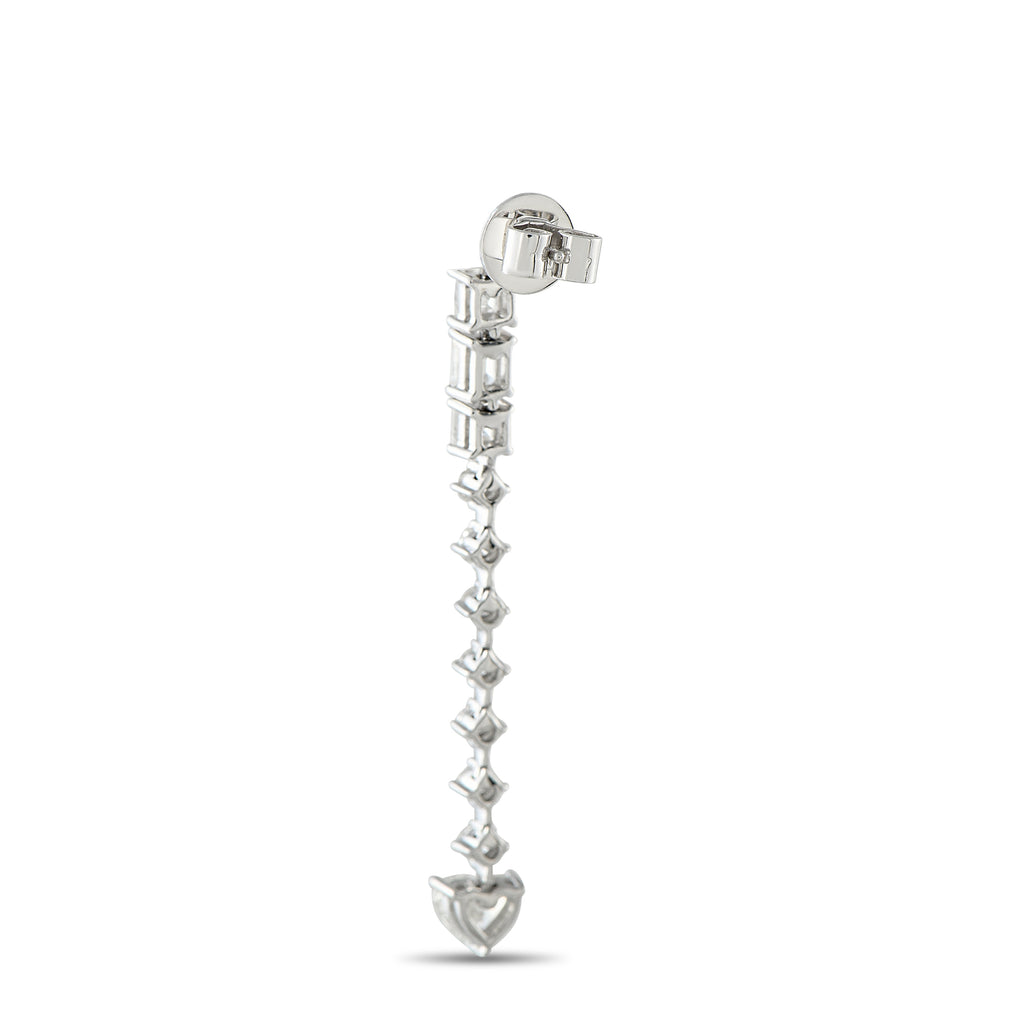 18K White Gold 3.95ct Diamond Dangle Earrings