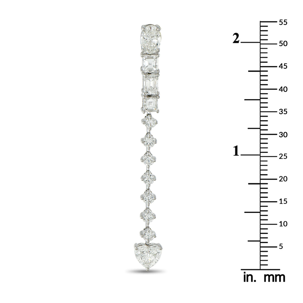 Exclusive 18K White Gold 3.95ct Diamond Dangle Earrings