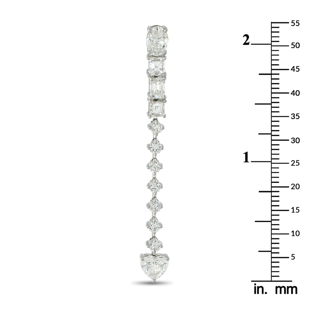 18K White Gold 3.95ct Diamond Dangle Earrings