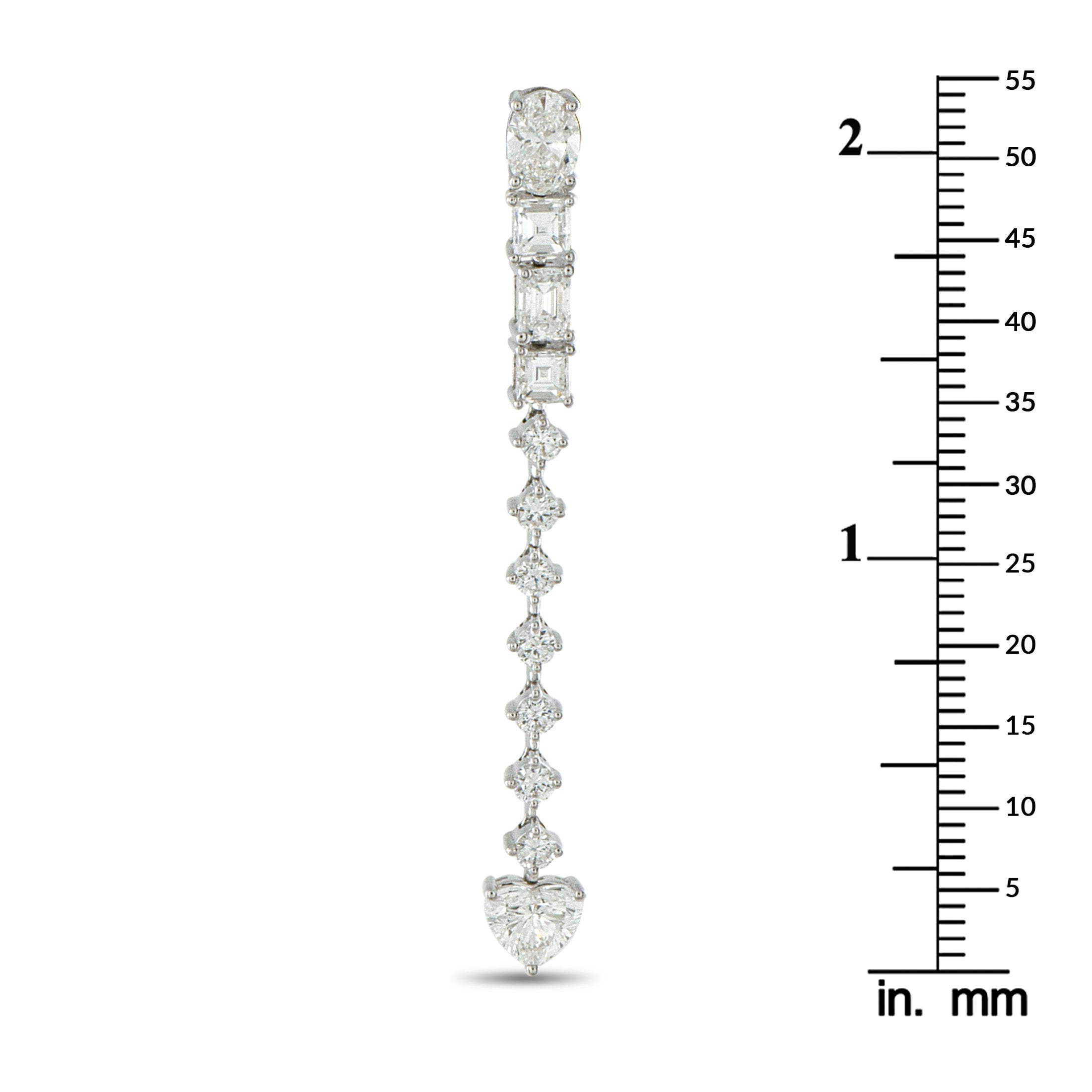 18K White Gold 3.95ct Diamond Dangle Earrings