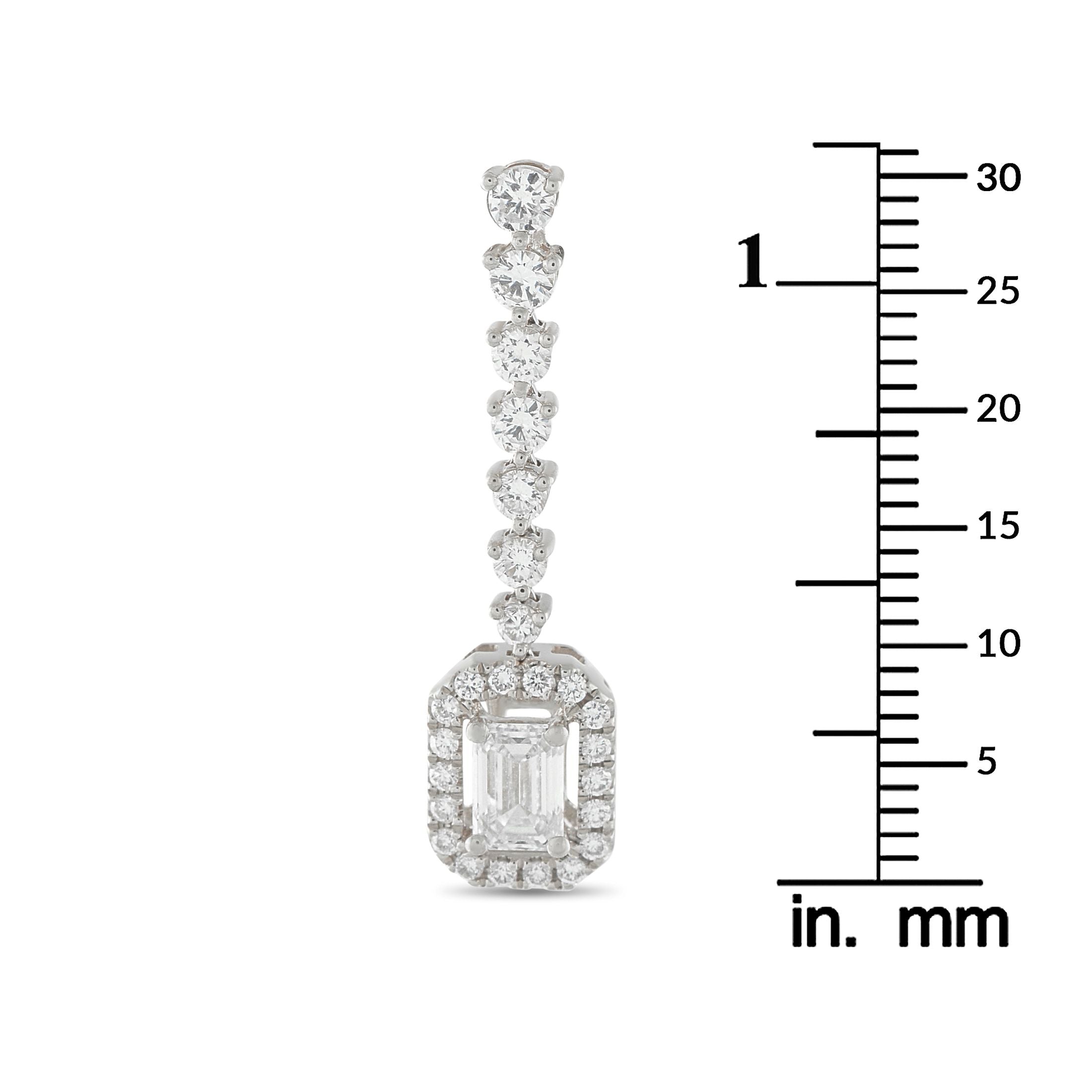 Exclusive 18K White Gold 2.0ct Diamond Drop Earrings