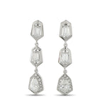 Exclusive 18K White Gold 1.70ct Diamond Geometric Drop Earrings AER-19827 – Here is a pair of statement earrings that feel as