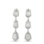 18K White Gold 1.70ct Diamond Geometric Drop Earrings