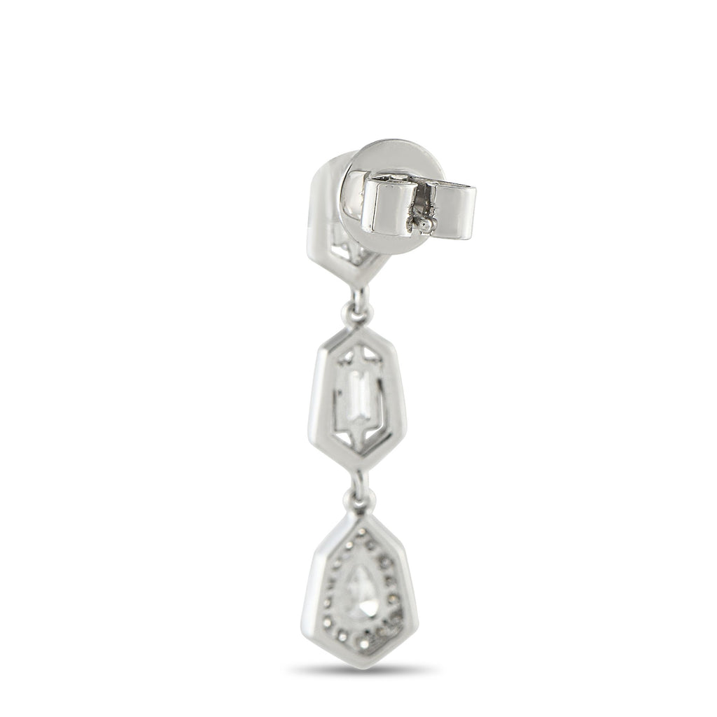 Exclusive 18K White Gold 1.70ct Diamond Geometric Drop Earrings