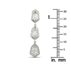 18K White Gold 1.70ct Diamond Geometric Drop Earrings