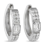 Exclusive 18K White Gold 1.60ct Diamond Huggie Hoop Earrings AER-20558 – These 18K white gold huggie hoops are designed for e