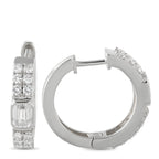 18K White Gold 1.60ct Diamond Huggie Hoop Earrings