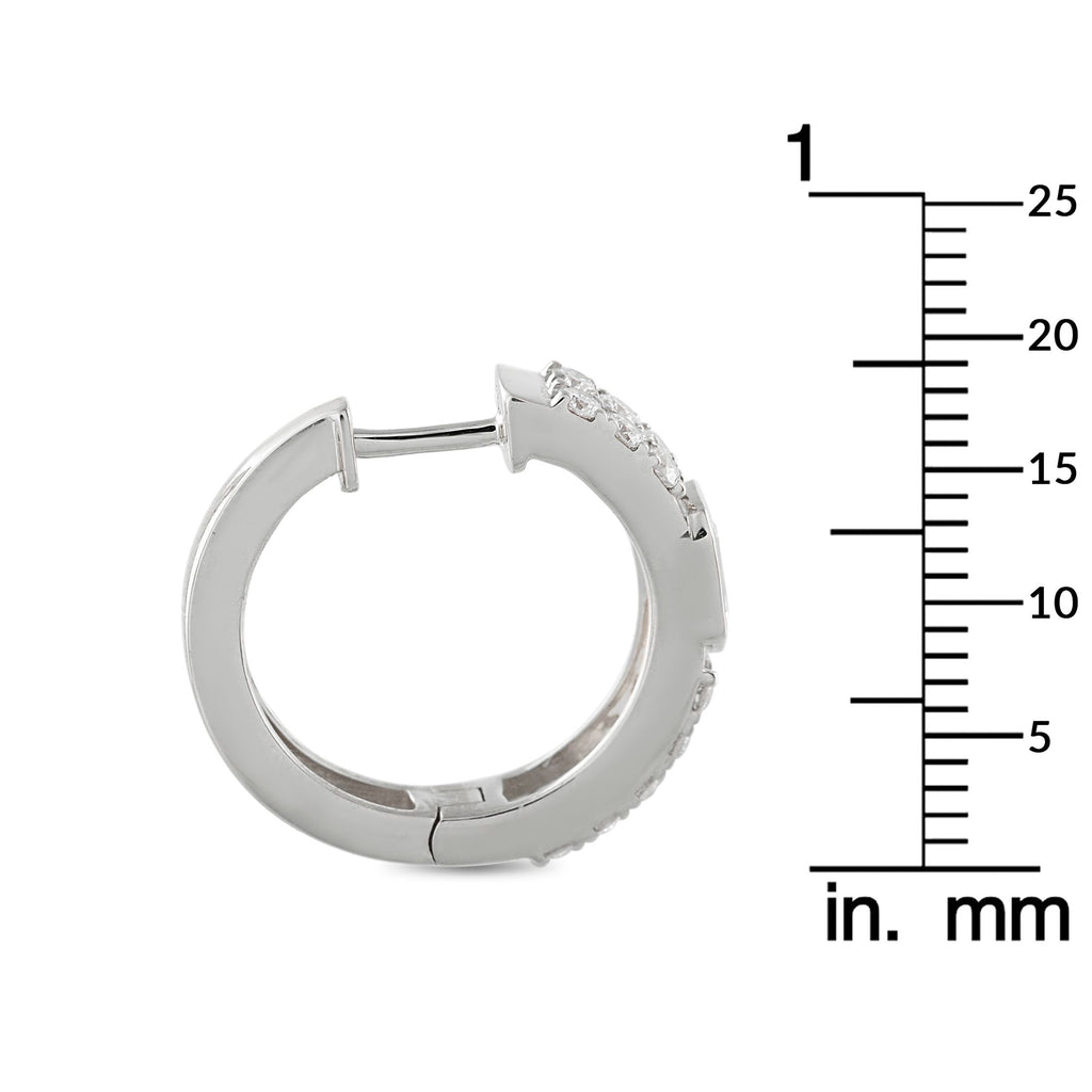 Exclusive 18K White Gold 1.60ct Diamond Huggie Hoop Earrings