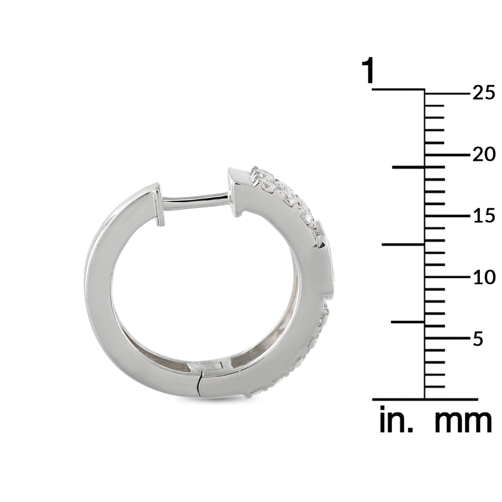 18K White Gold 1.60ct Diamond Huggie Hoop Earrings
