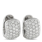 Exclusive 18K White Gold 3.10ct Diamond Wide Huggie Earrings AER-15403 – The perfect pair for a polished, substantial look wi