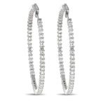 18K White Gold 4.40ct Diamond Inside-Out Hoop Earrings