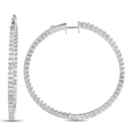 Exclusive 18K White Gold 4.40ct Diamond Inside-Out Hoop Earrings