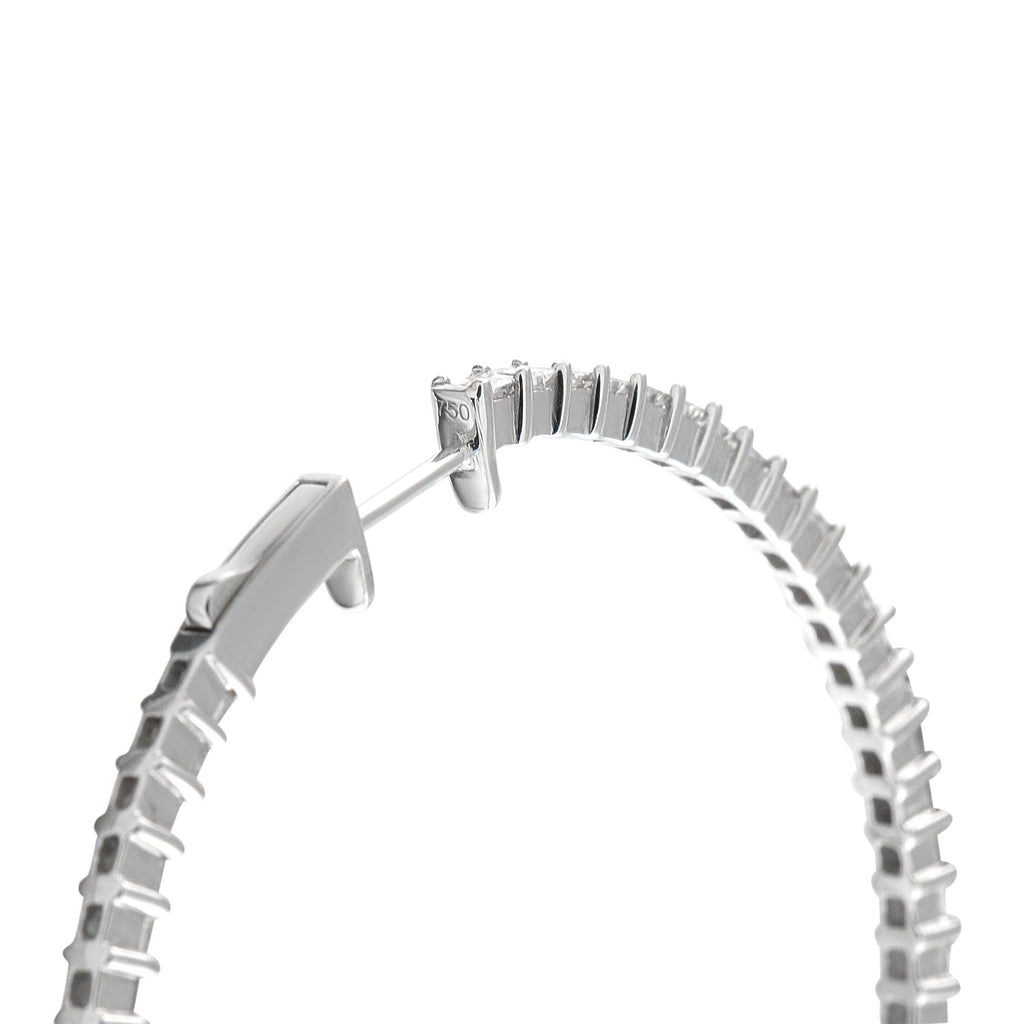 Exclusive 18K White Gold 4.40ct Diamond Inside-Out Hoop Earrings