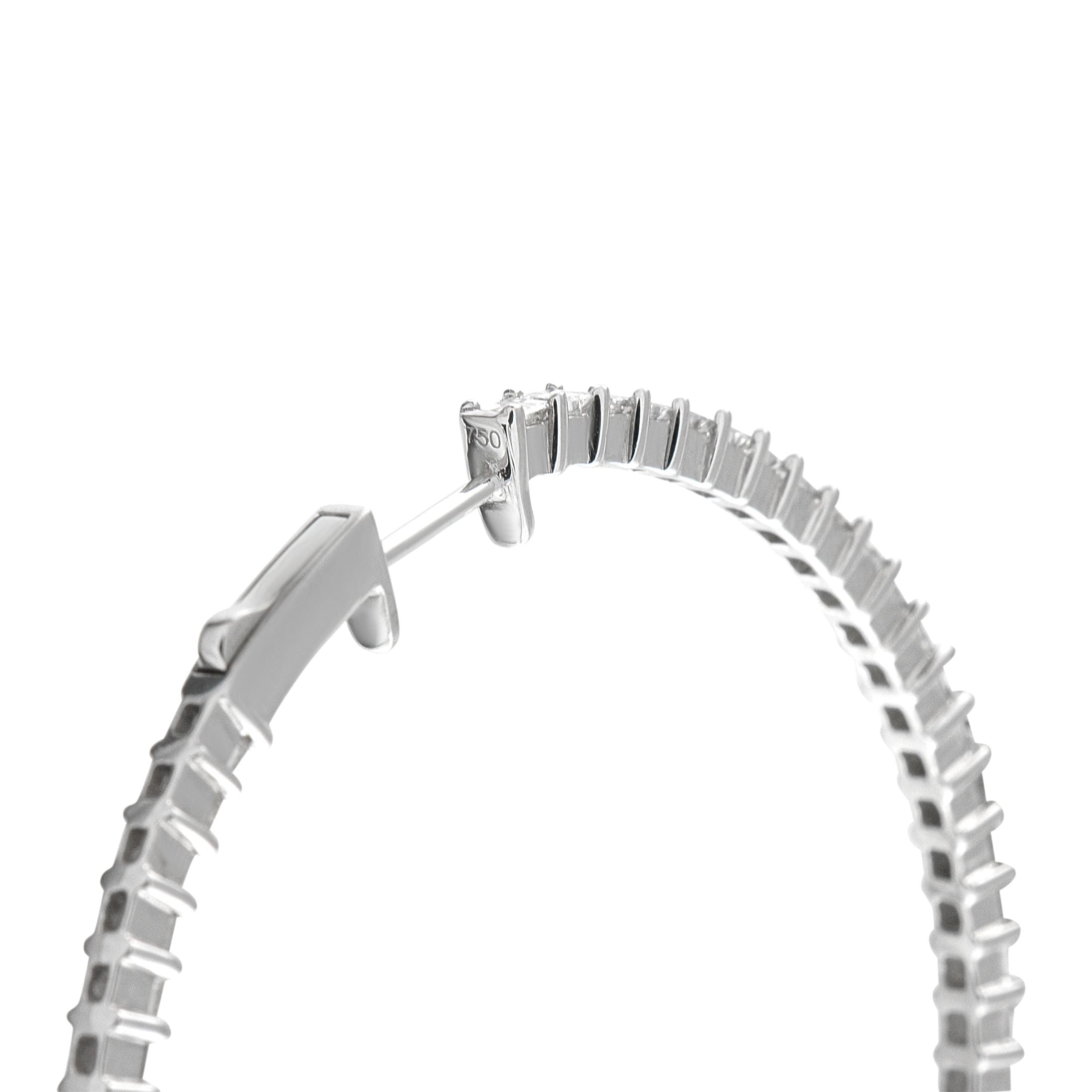 Exclusive 18K White Gold 4.40ct Diamond Inside-Out Hoop Earrings
