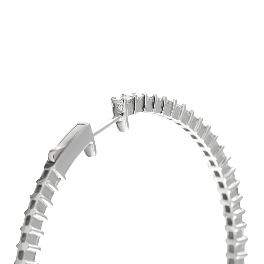 18K White Gold 4.40ct Diamond Inside-Out Hoop Earrings
