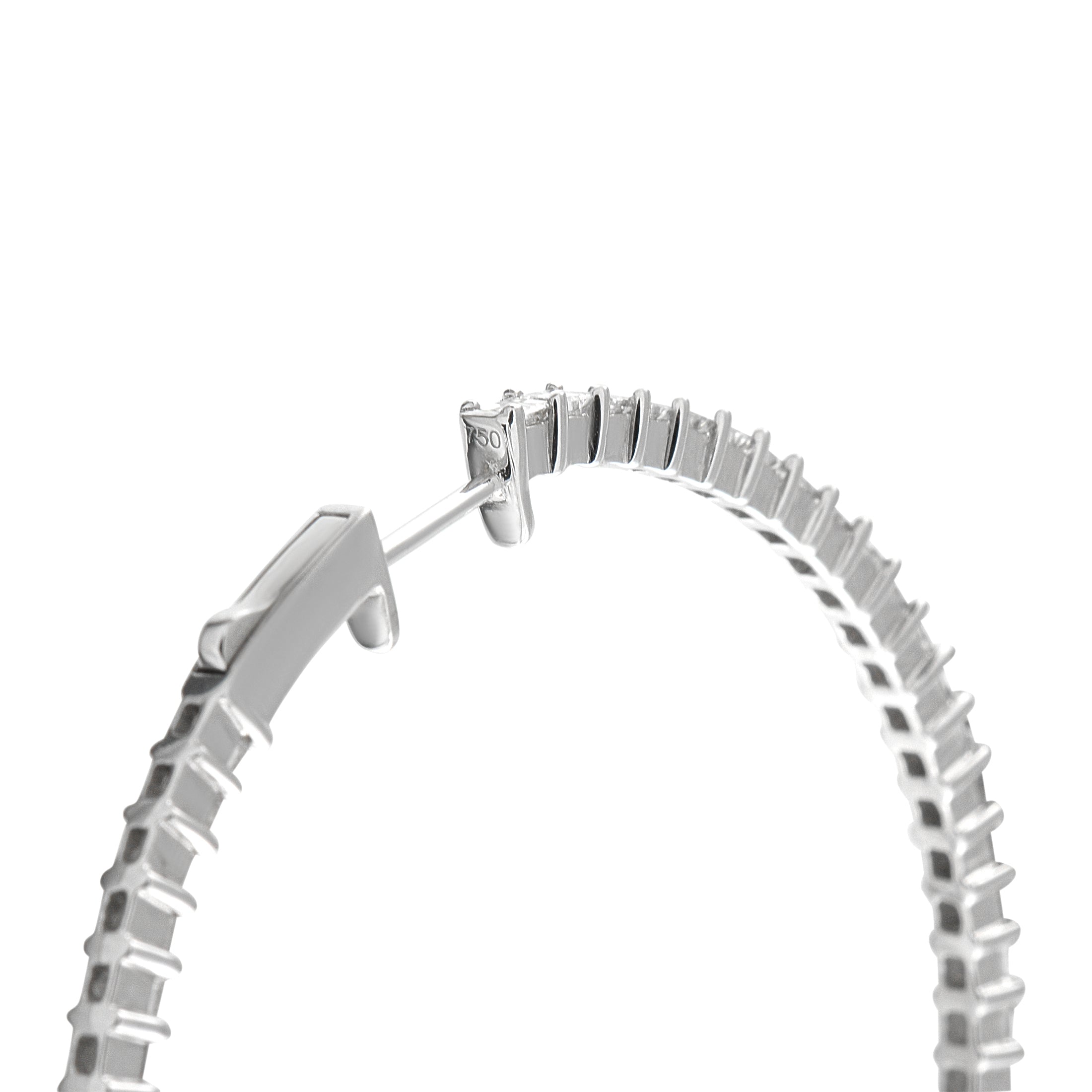 18K White Gold 4.40ct Diamond Inside-Out Hoop Earrings