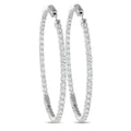 18K white gold diamond inside-out hoop earrings, pair