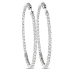 18K White Gold 7.20ct Diamond Inside-Out Hoop Earrings