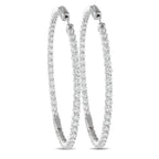 Exclusive 18K White Gold 7.20ct Diamond Inside-Out Hoop Earrings AER-12996 – These slim diamond hoops measure 2 x 2