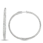 Exclusive 18K White Gold 7.20ct Diamond Inside-Out Hoop Earrings
