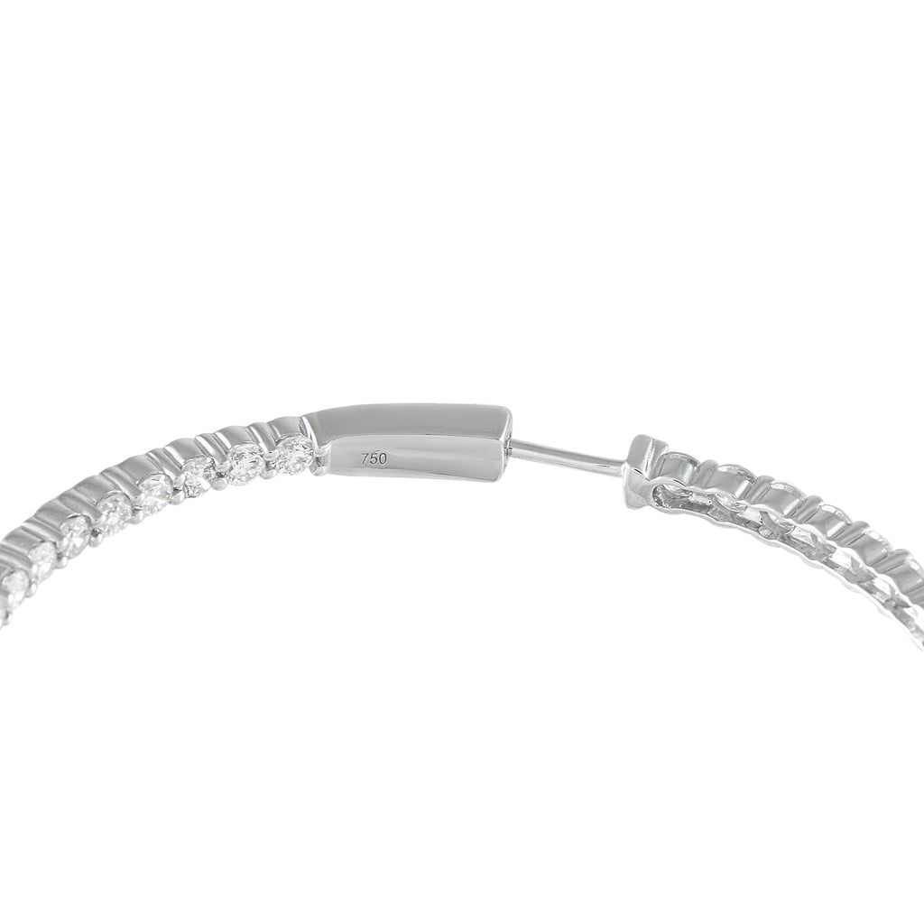 18K White Gold 7.20ct Diamond Inside-Out Hoop Earrings