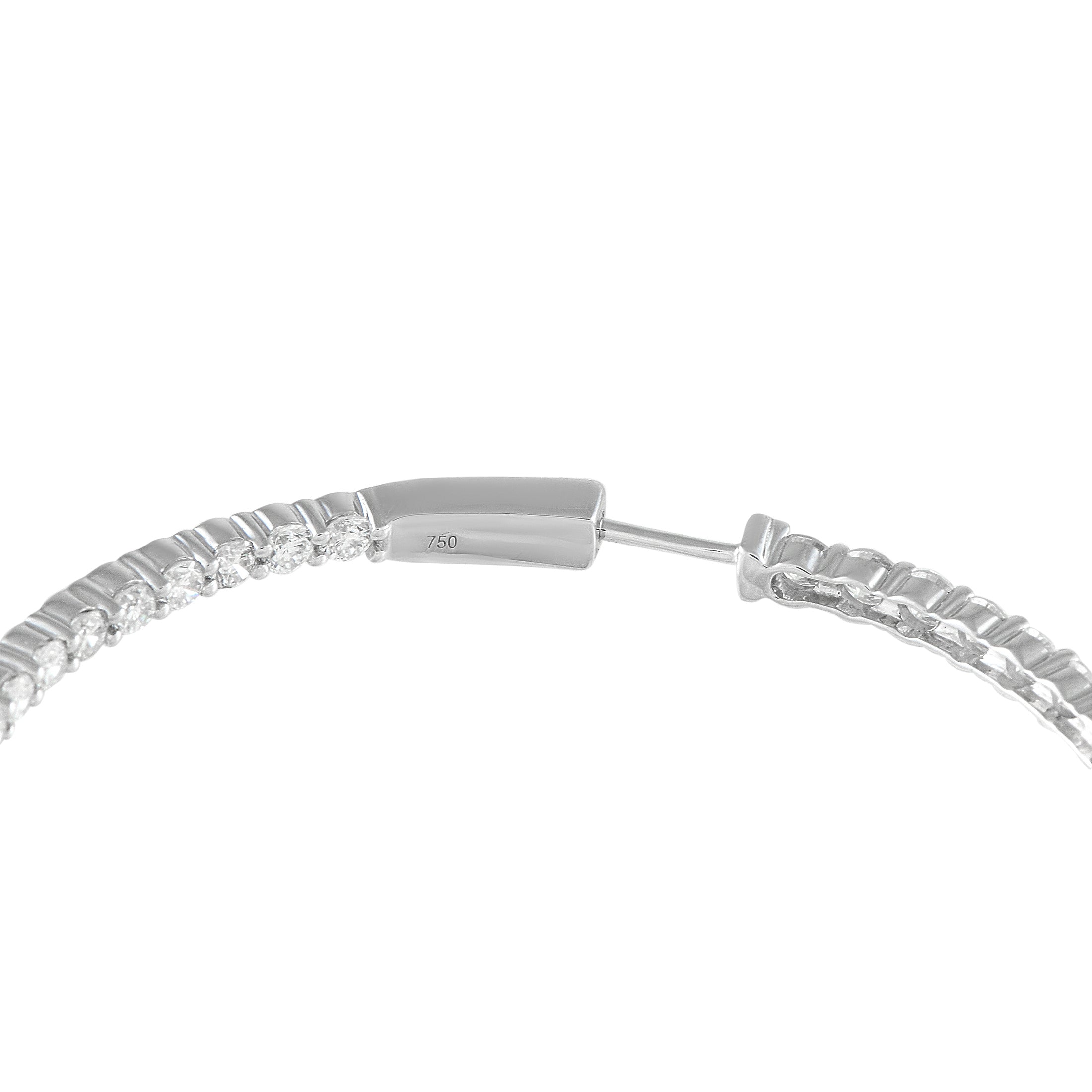 18K White Gold 7.20ct Diamond Inside-Out Hoop Earrings