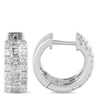 Exclusive 18K White Gold 1.33ct Diamond Huggie Earrings