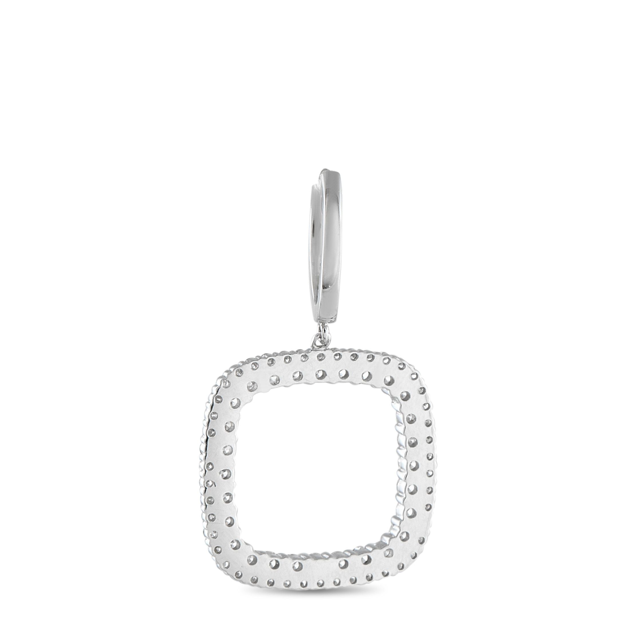 Exclusive 18K White Gold 1.50ct Diamond Dangle Earrings