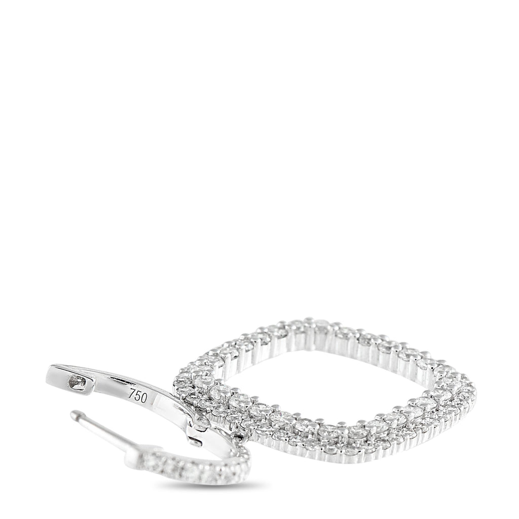 Exclusive 18K White Gold 1.50ct Diamond Dangle Earrings