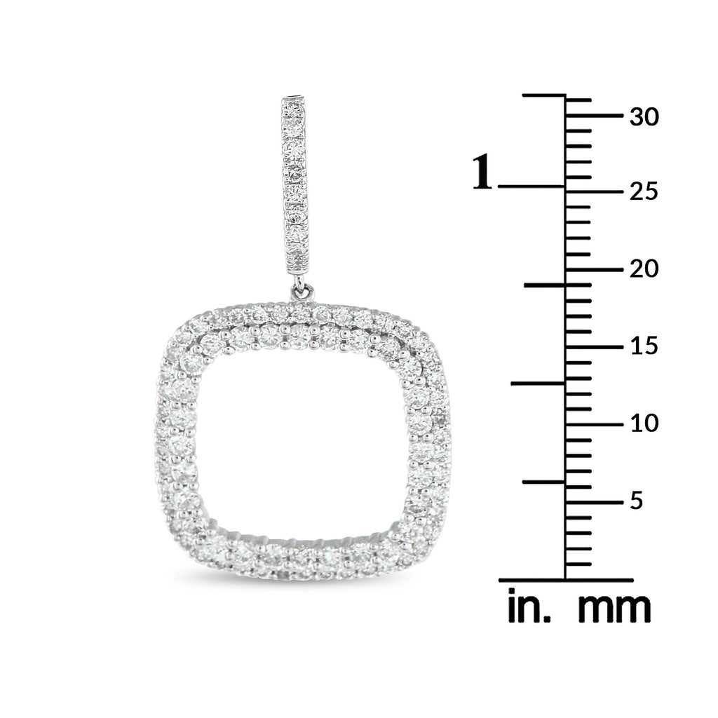 Exclusive 18K White Gold 1.50ct Diamond Dangle Earrings