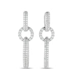 18K White Gold 3.85ct Diamond Dangle Earrings