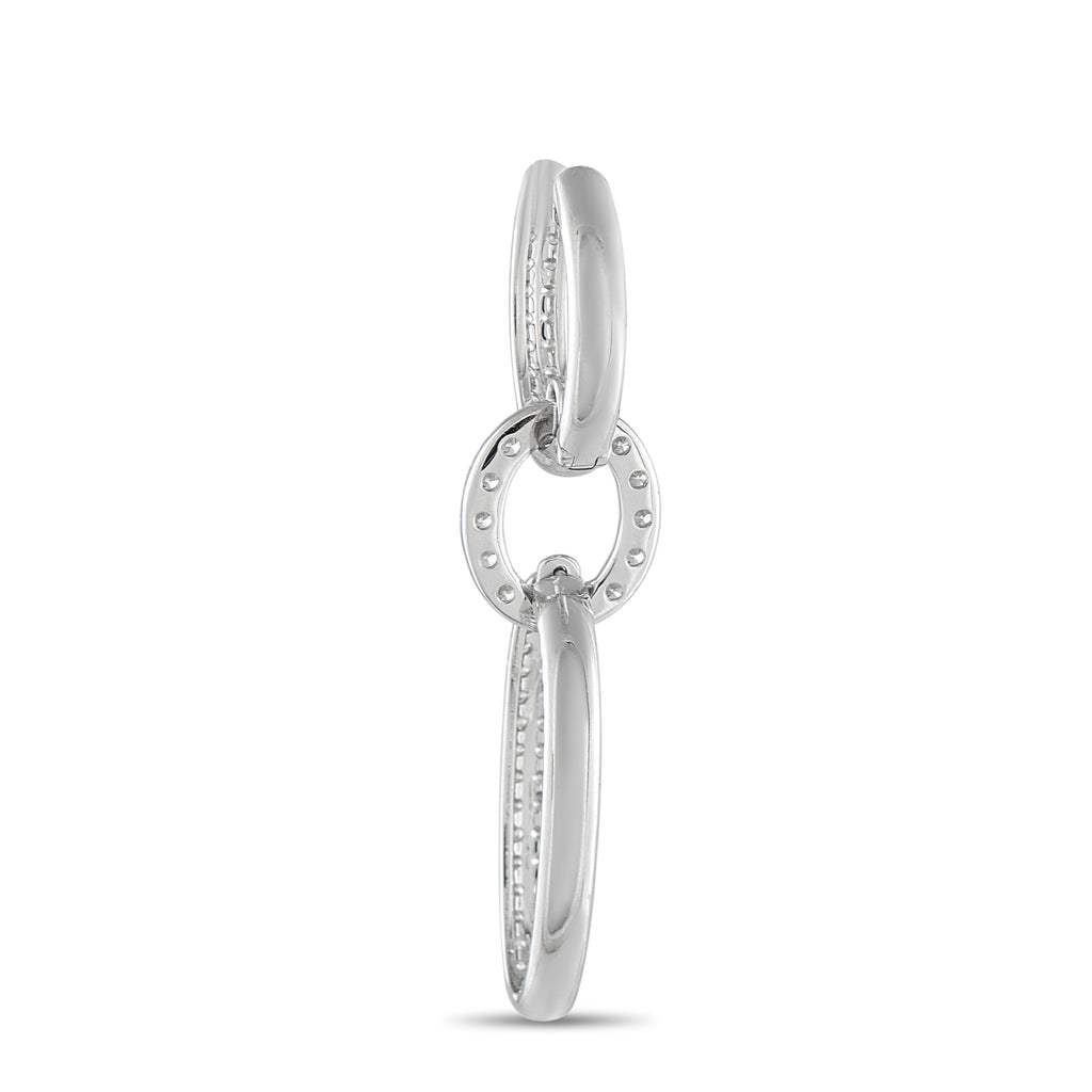 18K White Gold 3.85ct Diamond Dangle Earrings