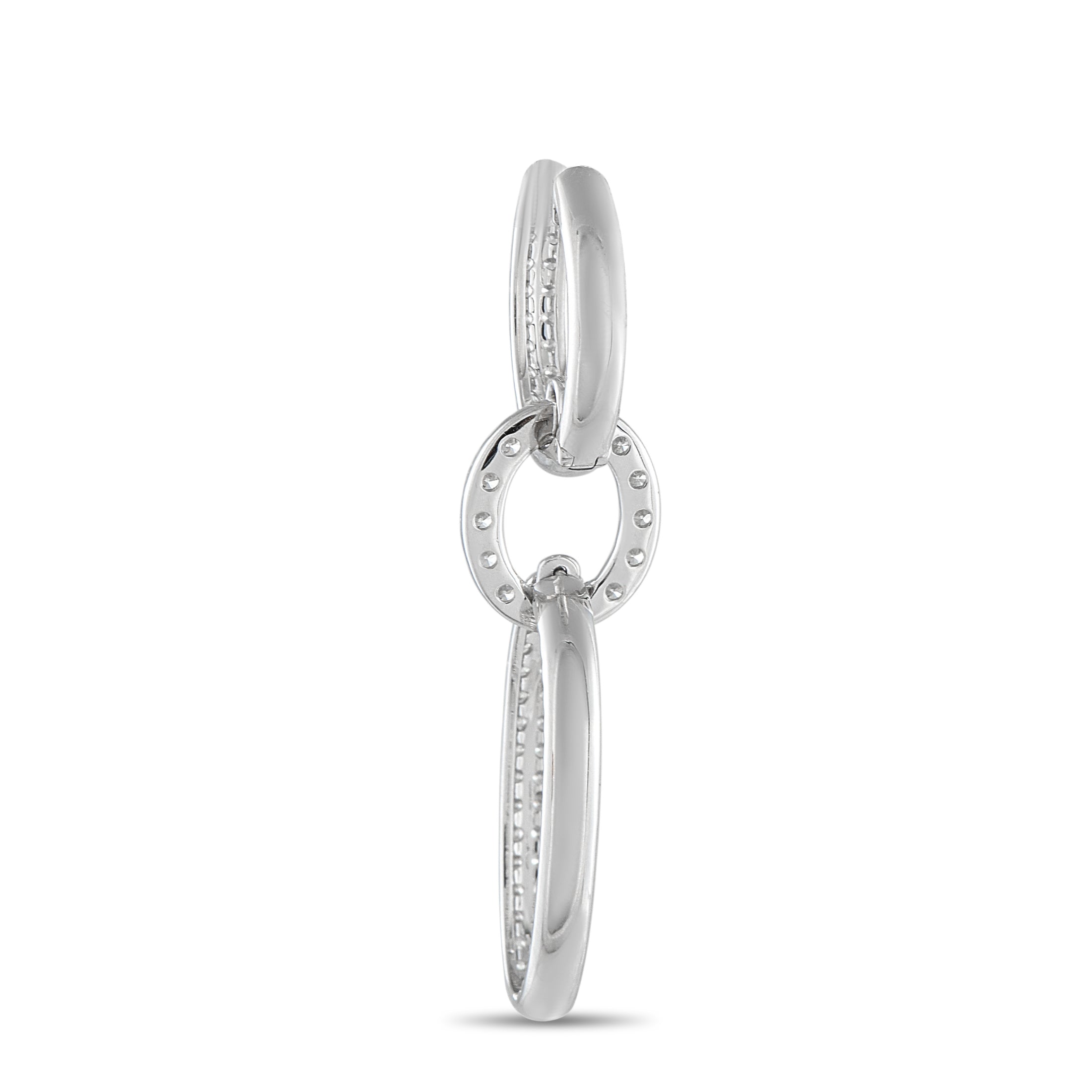 18K White Gold 3.85ct Diamond Dangle Earrings