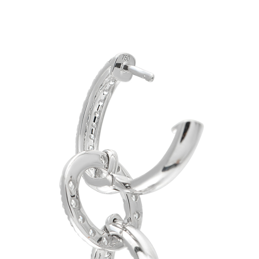 18K White Gold 3.85ct Diamond Dangle Earrings