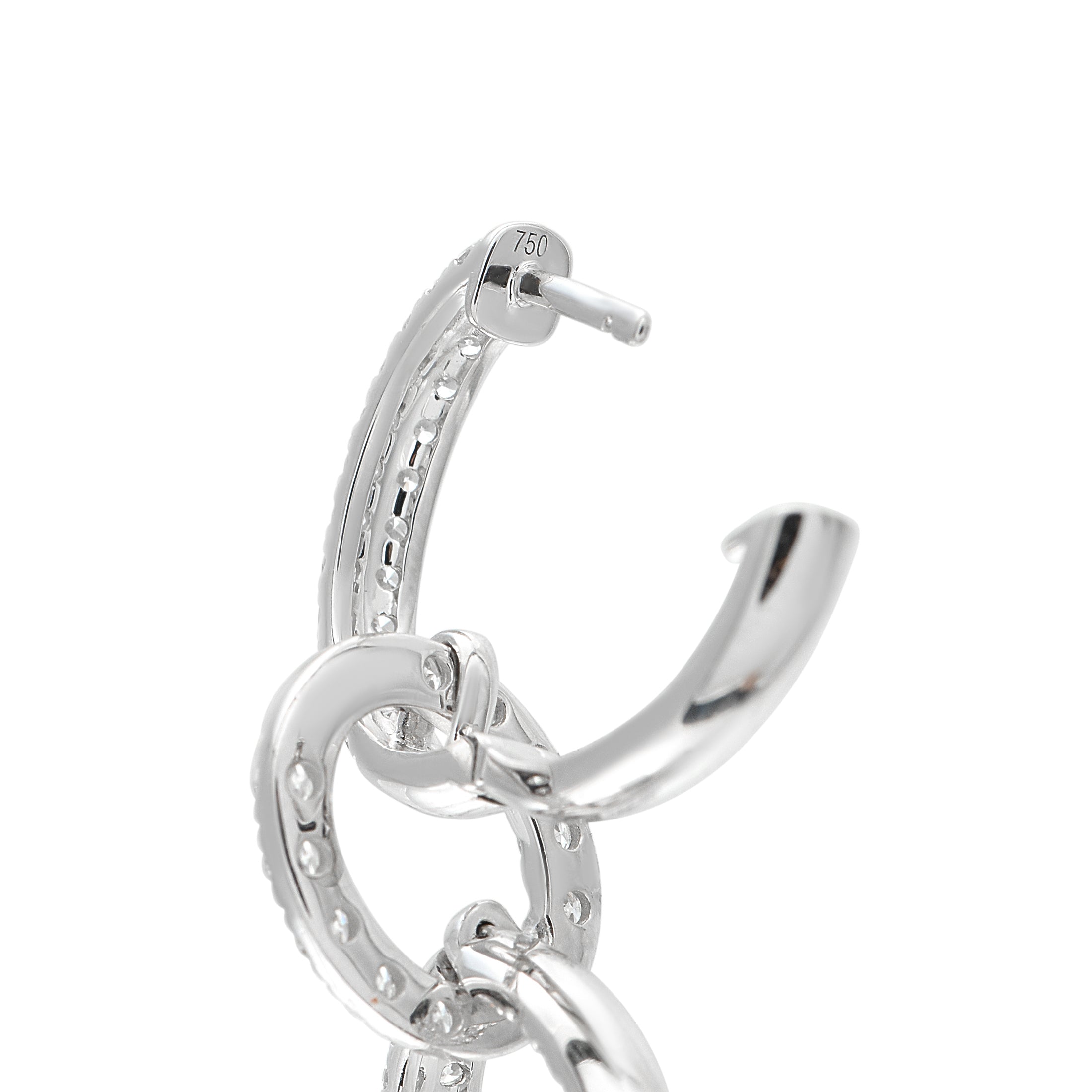 18K White Gold 3.85ct Diamond Dangle Earrings