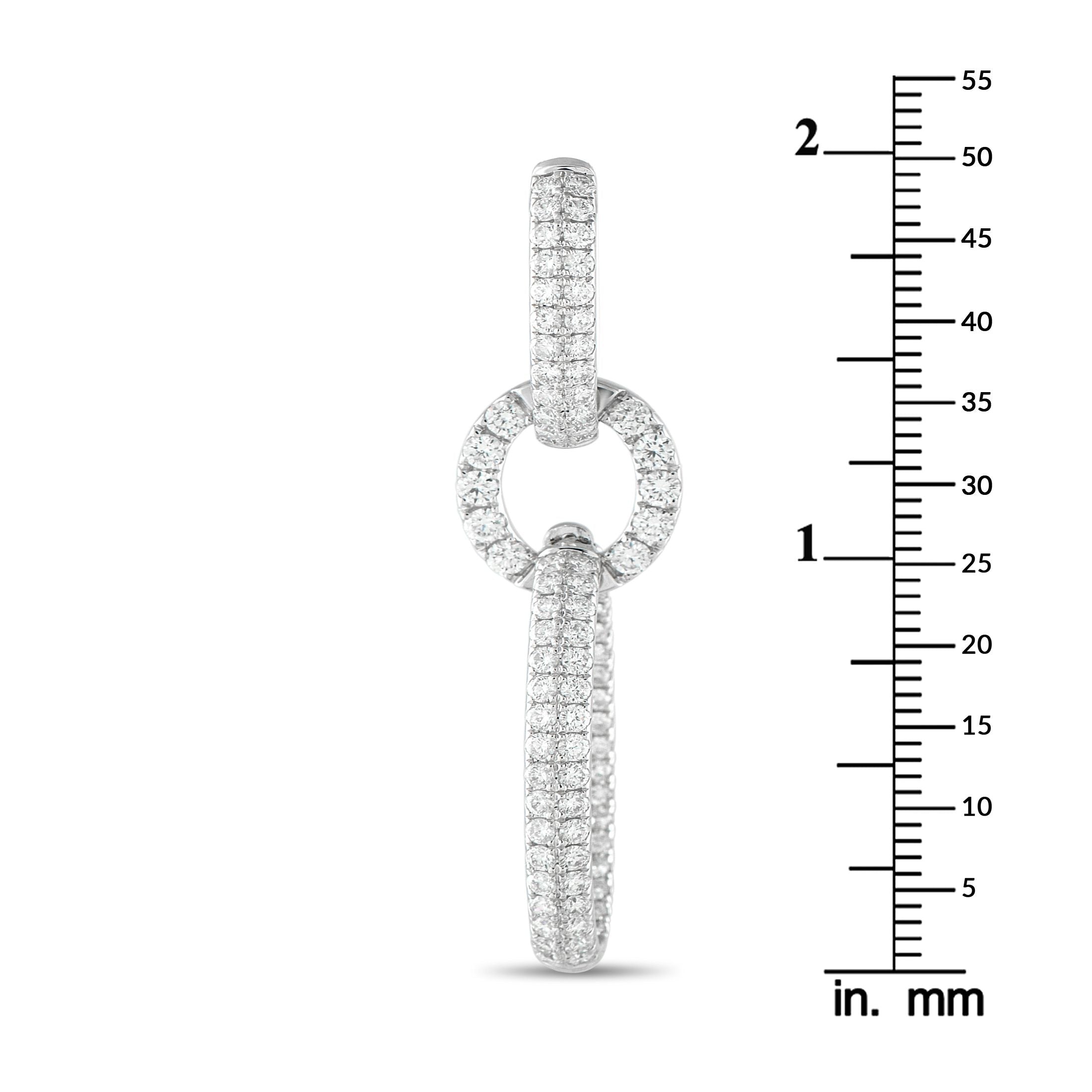 Exclusive 18K White Gold 3.85ct Diamond Dangle Earrings