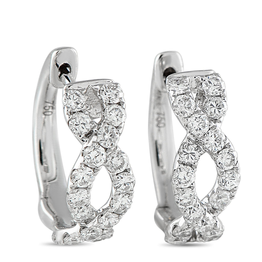 Exclusive 18K White Gold 0.67ct Diamond Earrings – An intricate 18K White Gold setting makes these earrings anything but basi