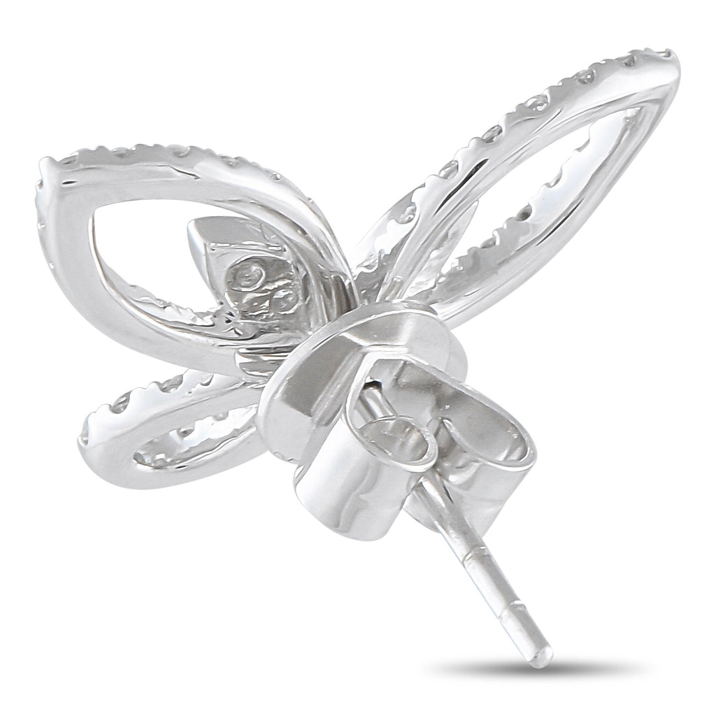 Exclusive 18K White Gold 0.85ct Diamond Butterfly Earrings
